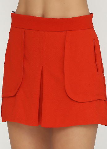 Оранжевая кэжуал юбка Pull & Bear с высокой талией