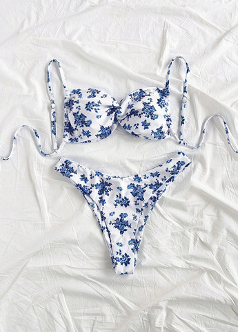 Белый летний купальник (лиф, трусики) раздельный SHEIN