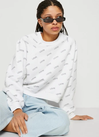 Білий світшот Levi's логотип без декору (264296003)