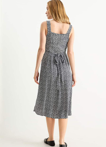 Черно-белое кэжуал платье для беременных а-силуэт C&A с абстрактным узором