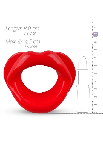 Силіконова капа-розширювач для рота у формі губ / капа-губи XOXO Blow Me A Kiss Mouth Gag - Red Fetish Tentation (252383191)