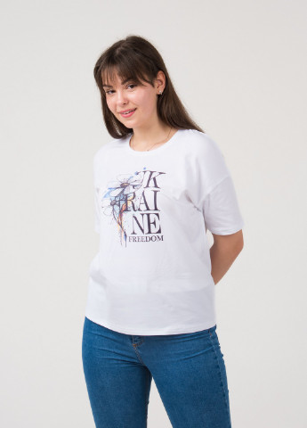 Белая всесезон футболка женская Наталюкс 41-2319