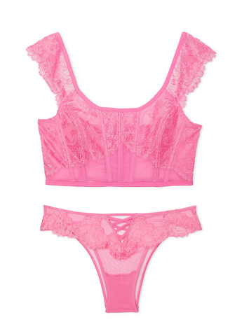 Рожевий демісезонний комплект (бюстьє, трусики) Victoria's Secret