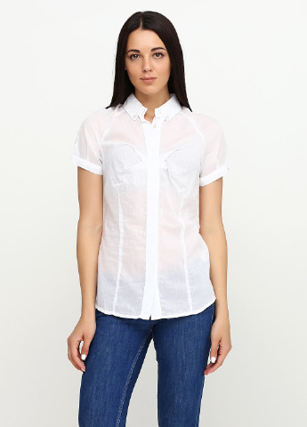 Белая кэжуал рубашка однотонная Amy Gee
