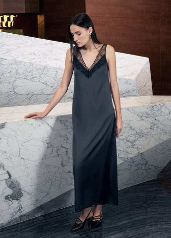 Темно-серое кэжуал платье платье-комбинация Gepur однотонное