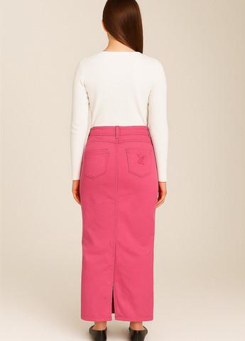 Розовая джинсовая, кэжуал однотонная юбка Sassofono