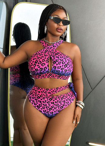 Комбінований літній купальник (ліф, трусики) топ, роздільний SHEIN