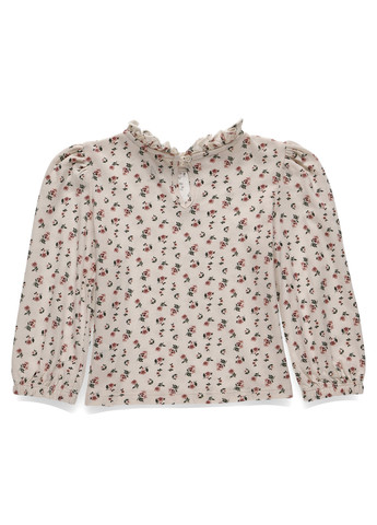 Молочная цветочной расцветки блузка C&A демисезонная