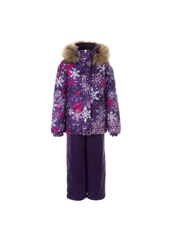 Ліловий зимній комплект зимовий (куртка + напівкомбінезон) marvel Huppa