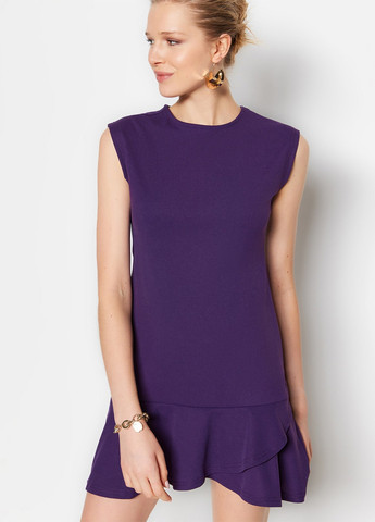 Фиолетовое кэжуал платье Trendyol однотонное