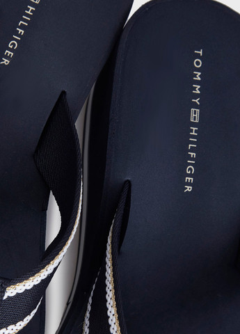 Синие кэжуал, пляжные вьетнамки Tommy Hilfiger с логотипом