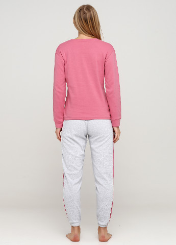 Темно-рожева всесезон піжама (лонгслів, брюки) лонгслив + брюки Fawn