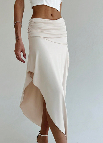 Айвори кэжуал однотонная юбка SHEIN