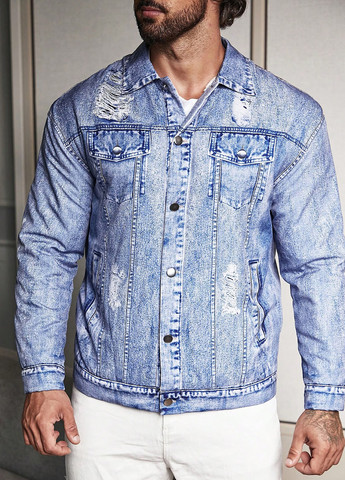 Голубая демисезонная куртка SHEIN