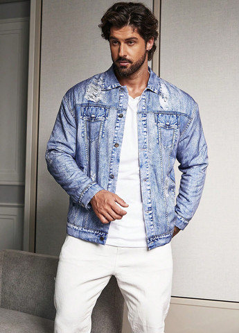 Голубая демисезонная куртка SHEIN