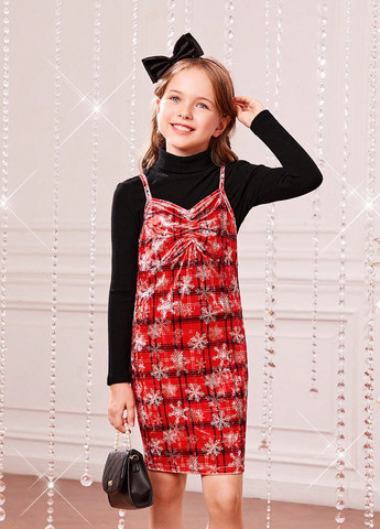 Красный демисезонный комплект (гольф, сарафан) SHEIN