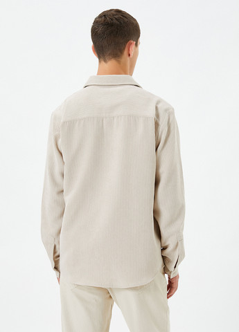Бежевая кэжуал рубашка однотонная KOTON