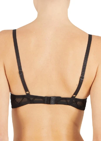 Чёрный триэнджел бюстгальтер Emporio Armani без косточек полиэстер
