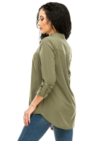 Оливковая демисезонная блуза Demma