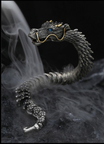 Серебряный мужской браслет дракон No Brand (254398587)