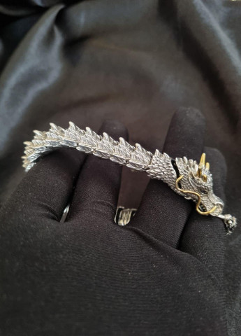 Серебряный мужской браслет дракон No Brand (254398587)