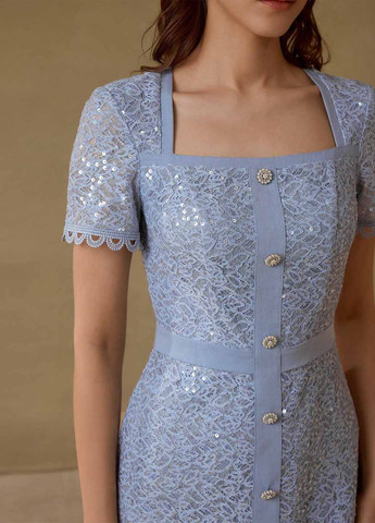 Синя коктейльна, кежуал сукня SHEIN однотонна