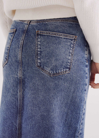 Синяя джинсовая однотонная юбка Springfield