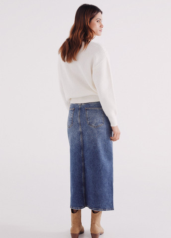 Синяя джинсовая однотонная юбка Springfield