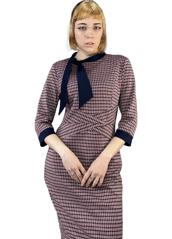 Червона святковий, вечірня, ділова сукня а-силует, футляр No Brand з візерунком "гусяча лапка"