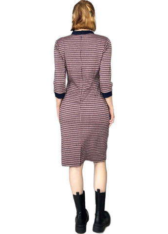 Червона святковий, вечірня, ділова сукня а-силует, футляр No Brand з візерунком "гусяча лапка"