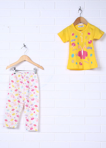 Желтая всесезон пижама (футболка, брюки) Okyanus Baby