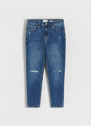 Синие демисезонные слим, каррот фит джинсы Reserved