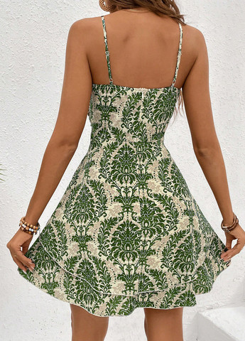 Комбинированное кэжуал платье клеш SHEIN с рисунком