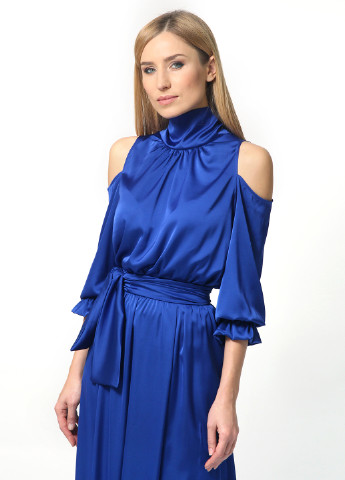 Синее кэжуал платье клеш Lada Lucci однотонное