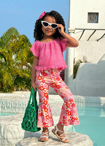 Комбінований літній костюм (блуза, штани) SHEIN