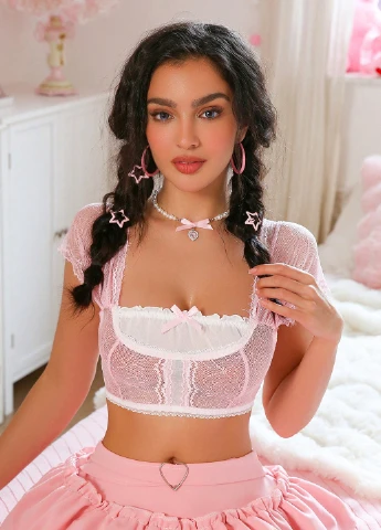 Рожевий топ бюстгальтер SHEIN без кісточок поліамід