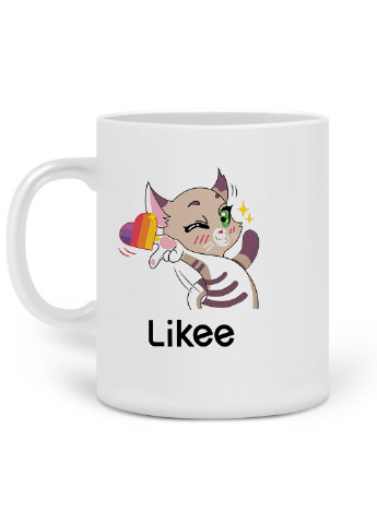 Кружка Лайк (Likee) 330 мл горнятко керамічне (20259-1032) MobiPrint (219777980)
