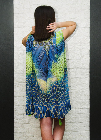 Платье-туника Indira абстрактная комбинированная пляжная шифон