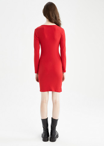 Червона кежуал сукня футляр DeFacto однотонна