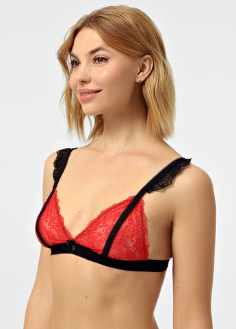 Червоний тріенджел бюстгальтер Sambario без кісточок поліамід