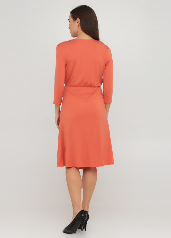 Оранжевое коктейльное платье на запах Garnet Hill однотонное