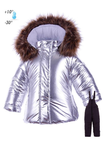 Срібний зимній комплект (куртка, комбінезон) Pilguni
