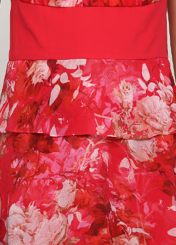 Красное кэжуал платье с баской Karen Millen с цветочным принтом