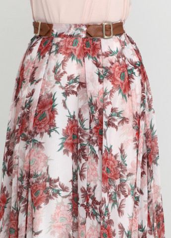 Молочная кэжуал цветочной расцветки юбка Sassofono макси
