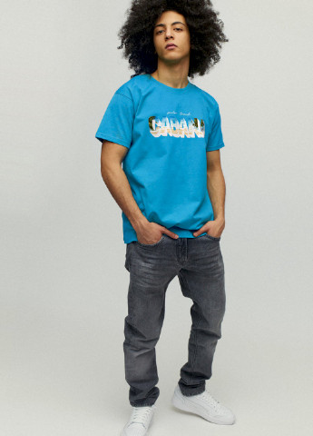 Светло-синяя футболка мужская YAPPI