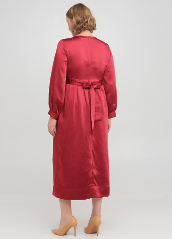 Бордовое кэжуал платье клеш Lost Ink однотонное