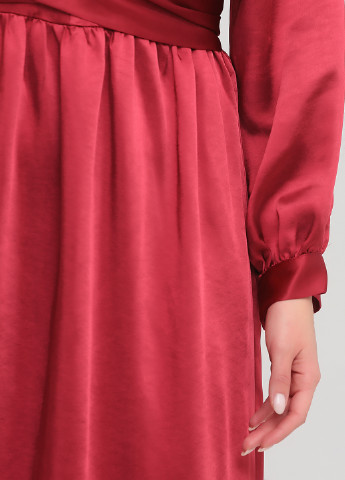 Бордовое кэжуал платье клеш Lost Ink однотонное