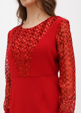 Красное кэжуал платье Sassofono однотонное