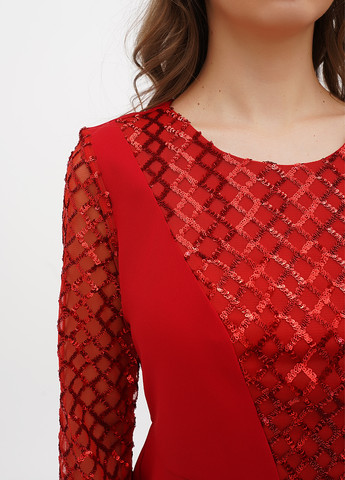 Красное кэжуал платье Sassofono однотонное