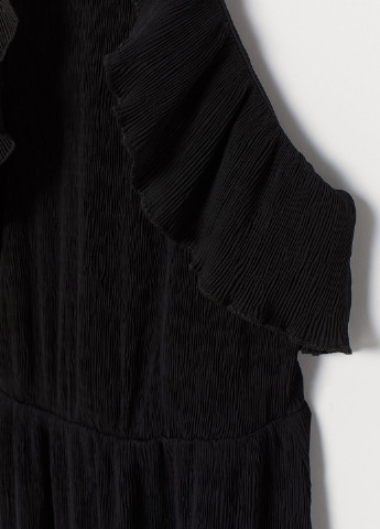 Чорна вечірня сукня з оборками H&M однотонна